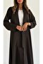 MWT1237 - عبايه ساده مع طرحه لينن - 7