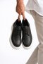 Jy-T13 Nova Lace-Up Leather Men's Casual Sports Classic Shoes Cbt - Black - 8