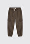 Boy's Brown Trousers with Elastic Waist and Cuffs