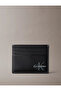Men's Brand Logo Smooth Surface Black Card Holder with Multiple Card Slots