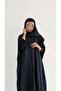 Mwt1256 - Navy Blue Jacquard Abaya