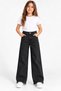 27509-26 Girl's Wide Leg Jeans Loose Cut Tasseled Leg 6-12 Years Old