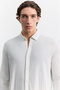 Men's White Herringbone Pattern Bottomed Britli Comfort Fit Long Sleeve Shirt A62Y2081 - 2