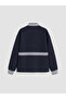 Ozmarka New Season Navy Blue Shirt Collar Striped Women's Jacket - 7