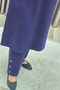 Women's Clothing Plus Size Collar and Side Snap Button Pants Set - 2