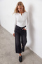 Women's White Crew Neck Buttoned Buzzy Ribbed Knitted Blouse Alc-X15796 - 4