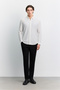 Men's White Herringbone Pattern Bottomed Britli Comfort Fit Long Sleeve Shirt A62Y2081 - 8