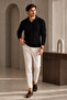 Men's Slim Fit Ribbed Polo Collar Knit Sweater - 2