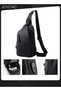 Korean Style Casual Crossbody Bag Small Shoulder Backpack for Men Waterproof Slim Chest Bags with USB Charging Port for Travel Cycling