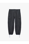 Cotton Comfortable Fit Elastic Waist Gabardine Cuffed Lace-Up Cargo Pocket Barrel Trousers - 4
