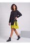 Women's Black Yellow Bird Eye Detailed Aerobin and Steel Fabric Dress - 6