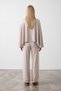 Women's Beige Crew Neck Cape-Cut Top and Elastic Waist Pants Set Alc-X15801 - 5