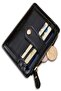Leather Wallet With Zipper Black - 6
