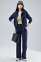 Modal Textured Zippered Sweatshirt & Trousers Two-Piece Set - 2