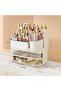 Makeup Organizer with Drawers, Rotating Cosmetic Brush Holder, Countertop Storage for Vanity, Bathro - 7