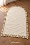 Ruffled Linen Prayer Rug with Floral Pattern, Minimal Prayer Mat, Prayer Beads, Gift- Dowry Bundle, Umrah and Gift Prayer Rug