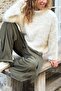 Ecru Half Turtleneck Soft Textured Bearded Knitwear Sweater 50 50 - 2
