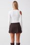 Women's White Scuba Blouse with Gold Accessories Alc-X15776 - 5