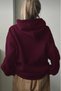 Women's Burgundy 3 Thread Hooded Sweatshirt - 2