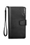 Flap Closure Leather Wallet Black