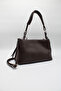 Women's Brown Knitted Strap Lined Zipper Closure Crossbody Hand, Arm and Shoulder Bag