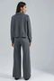 Modal Textured Zippered Sweatshirt & Trousers Two-Piece Set - 5
