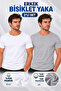 Men's Crew Neck Short Sleeve Undershirt Undershirt (Tutku Authorized Seller) Set of 2 – 1 White + 1 Gray