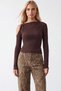 Women's Brown Scuba Blouse with Gold Accessories Alc-X15776 - 5