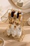 Gold 2-Tier Metal Soap Dish & Shampoo Dispenser Bathroom Corner Holder - 4