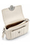 Stylish Design Small Size Women's Shoulder Bag with Fan and Stone Logo Detail, Cream - 4