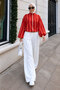 Elastic Striped Detailed Bomber Jacket Tsd260277 Red - 5