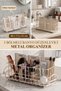 Cremma Countertop Multi-Compartment Metal Bathroom Organizer 4 Piece Bathroom Organizer Makeup Toothbrush Multi-Purpose Organizer - 2
