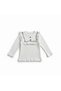 Girl's Cream Plush Vest Blouse and Skirt Set - 3