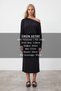 Woman's black boat neck modal midi dress alc-x15780 - 2