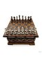 Spt-Gld Handcrafted Walnut Chest Model Chess Set with Hidden Compartment and Metal Classic Chess (172021) Ta - 3