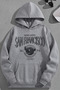 Unisex 3 Thread Cotton Gray Sanfrancisco Print Loose Fit Sweatshirt Hoodie