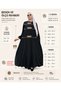 Hijab Dress Ferace Bitter Brown Mevlana Cut with Pockets Elastic Cuffs Crepe - 3