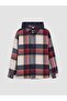 Hooded Plaid Patterned Boy's Shirt (W6) - 2