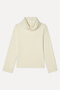 Women's Ecru Loose Fit High Neck Sweatshirt
