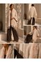 Women's Camel Plush Fur Detailed Poncho Pnc03 - 2