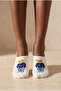 Unisex Teddy Patterned Sneaker Invisible Socks White - 2