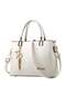 Tassel Pendant Shoulder Bag White/Gold