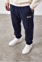 Men's Navy Blue Sweatpants 3 Thread Fleece-Lined Fabric - 3