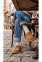 Women's Tan Fur Suede Textured House Slippers 3 cm Bynduggmtf01 - 3