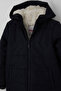 Girl's Coat with Plush Inside and Zipper with Hood, 6-9 Years Old, Navy Blue - 3