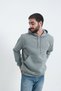 Men's 3 Thread Threaded Winter Combed Cotton Hooded Sweatshirt with Side Pockets, Soft Puff Fabric, Light Gray - 5