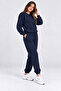 Women's Navy Blue Basic Crew Neck Sweatshirt Jogger Tracksuit Set – Casual Comfortable 2-Piece Set - 7