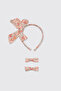 Girl's Ecru Crown-Clasp Set - 2