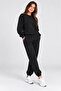 Women's Black Basic Crew Neck Sweatshirt Jogger Tracksuit Set – Casual Comfortable 2-Piece Set - 5