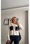 Hooded Knitwear Cardigan with Denim Pocket Detail - 3